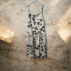 Black and White Floral Midi Dress